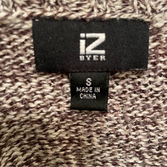 IZ Byer Knit Cardigan Sweater Open Front‎ 3/4 Sleeve Beige Brown Women's Small - Picture 4 of 5